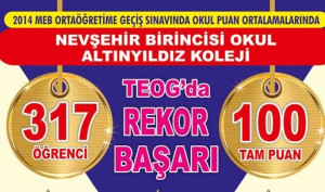 Altınyıldız Kolejinden 2014 Ortaöğretime Geçiş Sınavlarında yine rekor başarı