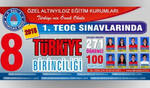 BİRİNCİ TEOG SINAVLARINDA 8 TÜRKİYE BİRİNCİLİĞİ 271 TANE 100 TAM PUAN