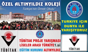 2015 Tübitak Proje Yarışmalarında Altınyıldız Koleji Türkiye'nin En Başarılı Okulları Arasında Yer Aldı