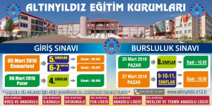 Altınyıldız Kolejine Giriş ve Bursluluk Sınavı Yapılacak