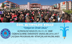 ALTINYILDIZ KOLEJİ 9.,10.,11.,12. SINIF ÖĞRENCİLERİNE ÜNİVERSİTE SINAVLARI 2016-2017 ÇALIŞMA PROGRAMLARI KİTAPÇIKLARI HAZIRLANDI.