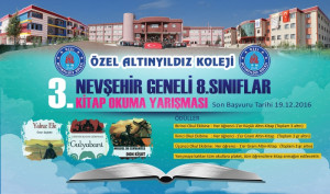 ALTINYILDIZ KOLEJİ 2.NEVŞEHİR GENELİ KİTAP OKUMA YARIŞMASINA BÜYÜK İLGİ YARIŞMAYA ÇOK SAYIDA OKUL BAŞVURDU