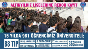 ALTINYILDIZ LİSELERİNE REKOR KAYIT.