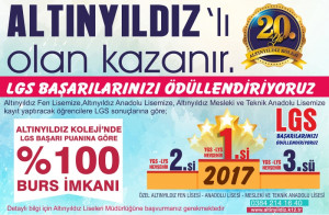 ALTINYILDIZ KOLEJİ LGS PUANLARINIZI ÖDÜLLENDİRİYOR