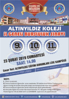 ALTINYILDIZ KOLEJİ 9,10 VE 11.SINIFLAR BURSLULIK SINAVI 23 ŞUBAT 2019 CUMARTESİ SAAT 14.00.