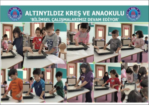 ALTINYILDIZ ANAOKULUNDA MİNİKLER HER GÜN BİR BİLİMSEL ÇALIŞMA ÖĞRENİYOR.