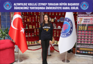 ALTINYILDIZ KOLEJLİ ZEYNEP TURASAN'IN BÜYÜK BAŞARISI! ÖĞRENCİMİZ YURTDIŞINDA ÜNİVERSİTEYE KABUL EDİLDİ.