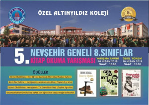 ALTINYILDIZ KOLEJİ 8.SINIFLAR KİTAP OKUMA YARIŞMASI 10 NİSANDA YAPILACAK.