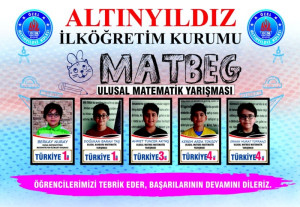 ULUSAL MATEMATİK YARIŞMASI 1.LERİ ALTINYILDIZ’DAN