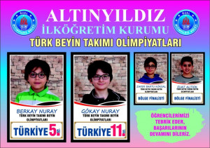 ALTINYILDIZLILARDAN TÜRK BEYİN TAKIMINDA TÜRKİYE DERECESİ