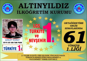 ALTINYILDIZLI LGS TÜRKİYE 1.Sİ , İSTANBUL ARGEM’DE