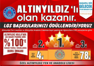 LGS BAŞARILARINIZI ÖDÜLLENDİRİYORUZ! ‘‘ALTINYILDIZ’LI OLAN KAZANIR.’’