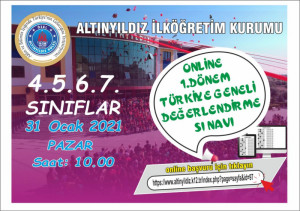 ALTINYILDIZ İLKÖĞRETİM KURUMUNDAN ONLİNE TÜRKİYE GENELİ DEĞERLENDİRME SINAVI