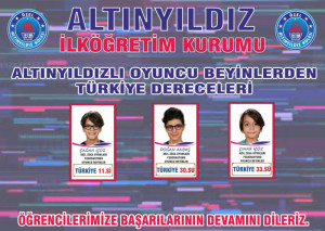 ALTINYILDIZLI OYUNCU BEYİNLERDEN TÜRKİYE DERECELERİ