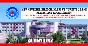 MSÜ NEVŞEHİR BİRİNCİLİKLERİ VE TÜRKİYE 25.LİĞİ ALTINYILDIZ KOLEJLİLERİN!