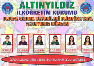 ALTINYILDIZLILAR ULUSAL OKUMA BECERİLERİ SINAVINDA DERECELERİ TOPLADI