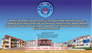 ALTINYILDIZ EĞİTİM KURUMLARI  YÖNETİM KURULU BAŞKANI RAGIP ÖZALTIN’DAN GAZİLER GÜNÜ MESAJI
