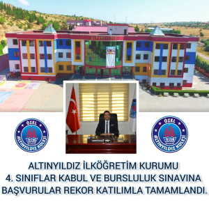 ALTINYILDIZ İLKÖĞRETİM KURUMU 4. SINIFLAR KABUL VE BURSLULUK SINAVINA BAŞVURULAR REKOR KATILIMLA TAMAMLANDI.