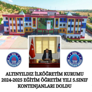 ALTINYILDIZ İLKÖĞRETİM KURUMU 2024-2025 EĞİTİM ÖĞRETİM YILI 5. SINIF KAYITLARI DOLDU