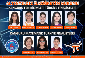 ALTINYILDIZ İLKÖĞRETİM KURUMU ÖĞRENCİLERİ ULUSLARARASI KANGURU MATEMATİK VE FEN BİLİMLERİ YARIŞMALARINDA FİNALDELER