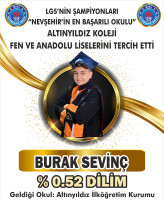 LGS'NİN ŞAMPİYONLARI ÜNİVERSİTE SINAVLARININ ŞAMPİYONU NEVŞEHİR'İN EN BAŞARILI OKULU ÖZEL ALTINYILDIZ KOLEJİ FEN VE ANADOLU LİSELERİNİ TERCİH ETTİ