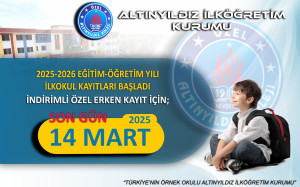 ALTINYILDIZ İLKÖĞRETİM KURUMUNDA 2025-2026 ERKEN KAYIT DÖNEMİ BAŞLADI.
