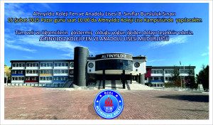 ALTINYILDIZ KOLEJİ FEN VE ANADOLU LİSESİ  8. SINIF BURSLULUK SINAVI