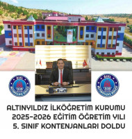 ALTINYILDIZ İLKÖĞRETİM KURUMU  2025-2026 EĞİTİM ÖĞRETİM YILI 5. SINIF KAYITLARI DOLDU