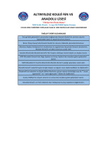 ALTINYILDIZ KOLEJİ FEN VE ANADOLU LİSESİ  8. SINIFLAR OKULA KABUL VE BURSLULUK SINAVI   KONU KAZANIMLARI YAYINLANDI