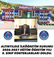 ALTINYILDIZ İLKÖĞRETİM KURUMUNDA 5. SINIF KONTENJANLARI DOLDU